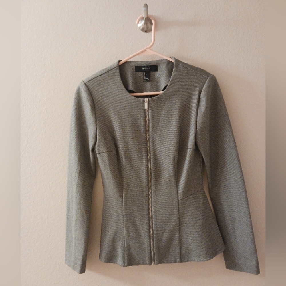 Forever 21 Gray Peplum Blazer